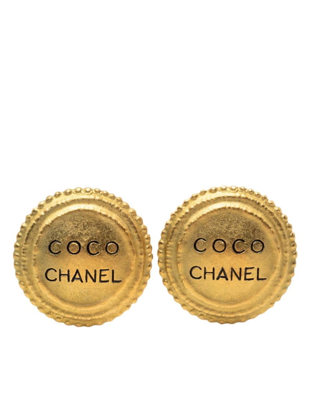 Chanel Earrings Logo Gold-Tone Metal #250192C64B